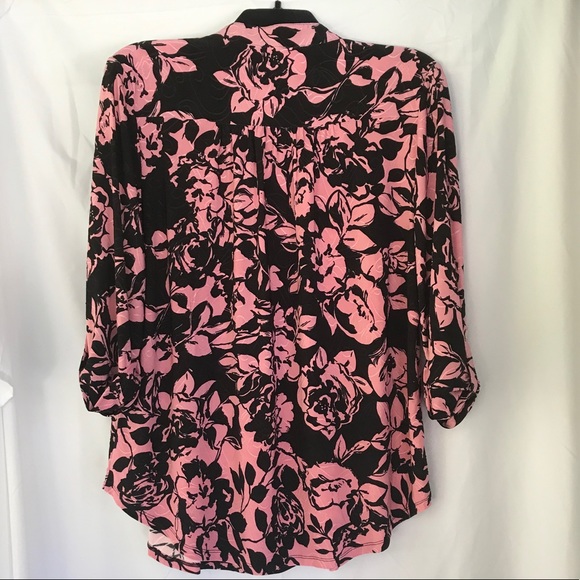 New Directions Top, Pink/Black, Sz Lg - Picture 2 of 9